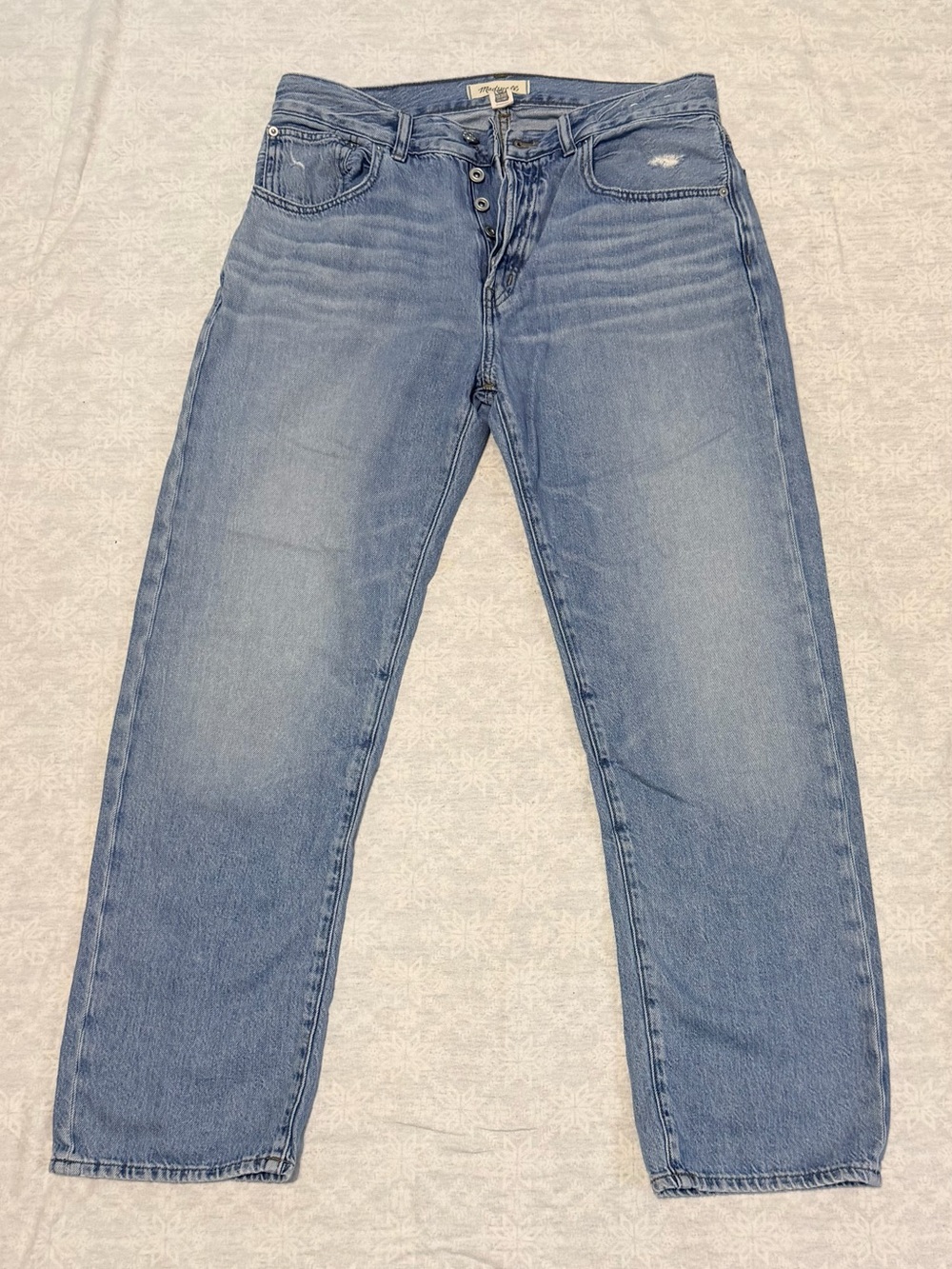 Madewell Mid-Light Blue Straight Leg Jeans
